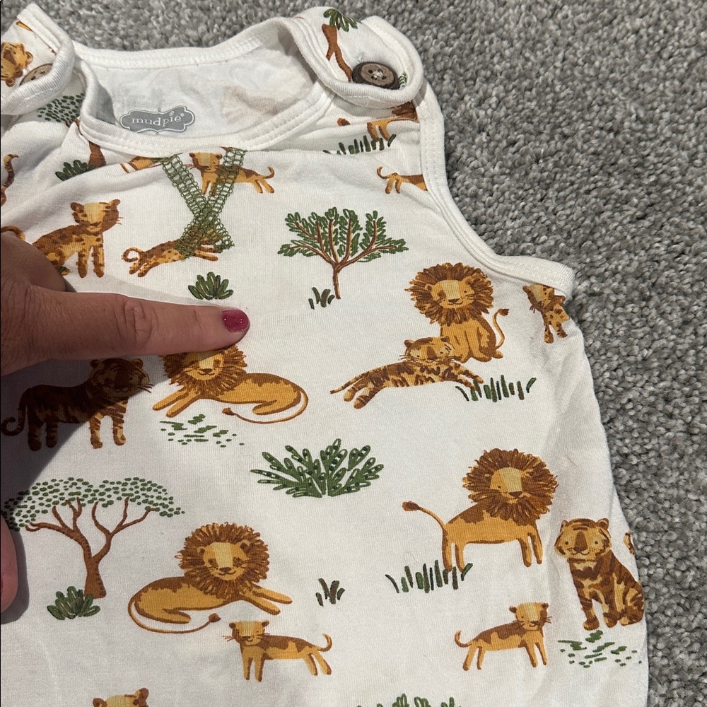 Mudpie safari lion tiger print tank bodysuit with button detail 6-9 months - Picture 4 of 4